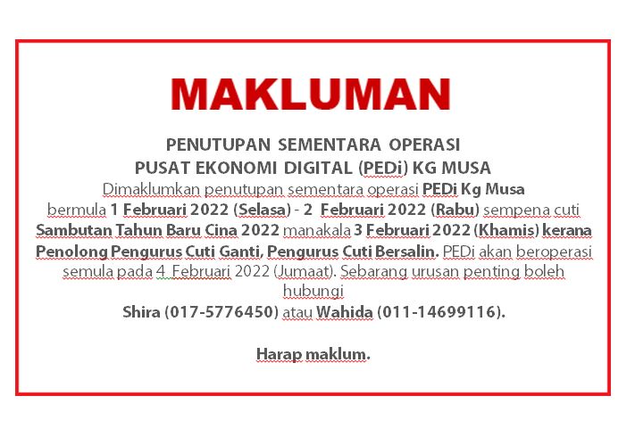 Notis Cuti CNY 2022