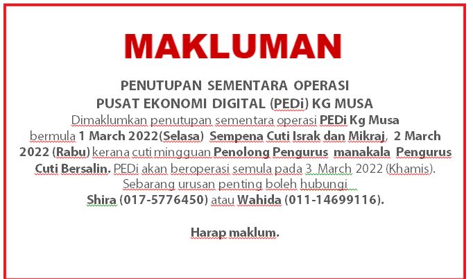 Notis Penutupan Israk Mikraj 2022